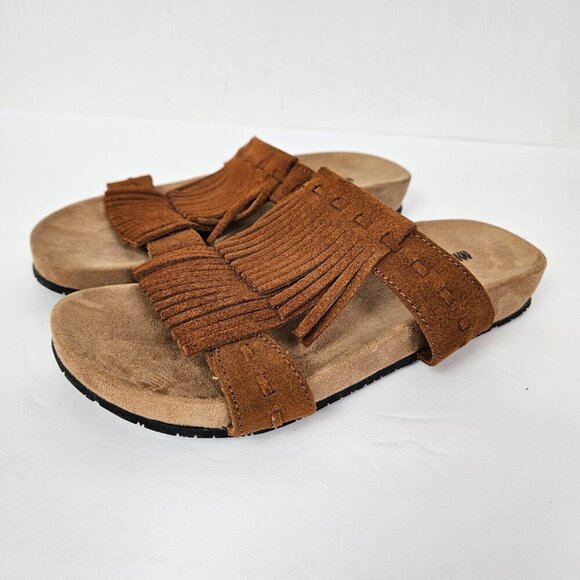 Minnetonka Daisy Brown Suede Fringe Slide Sandal 6 74002 - Picture 6 of 10